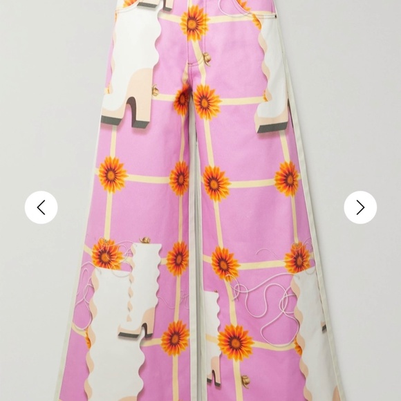 Loewe Anthea Hamilton Printed hi-rise wide leg Denim Pants Size 42 - Picture 5 of 14